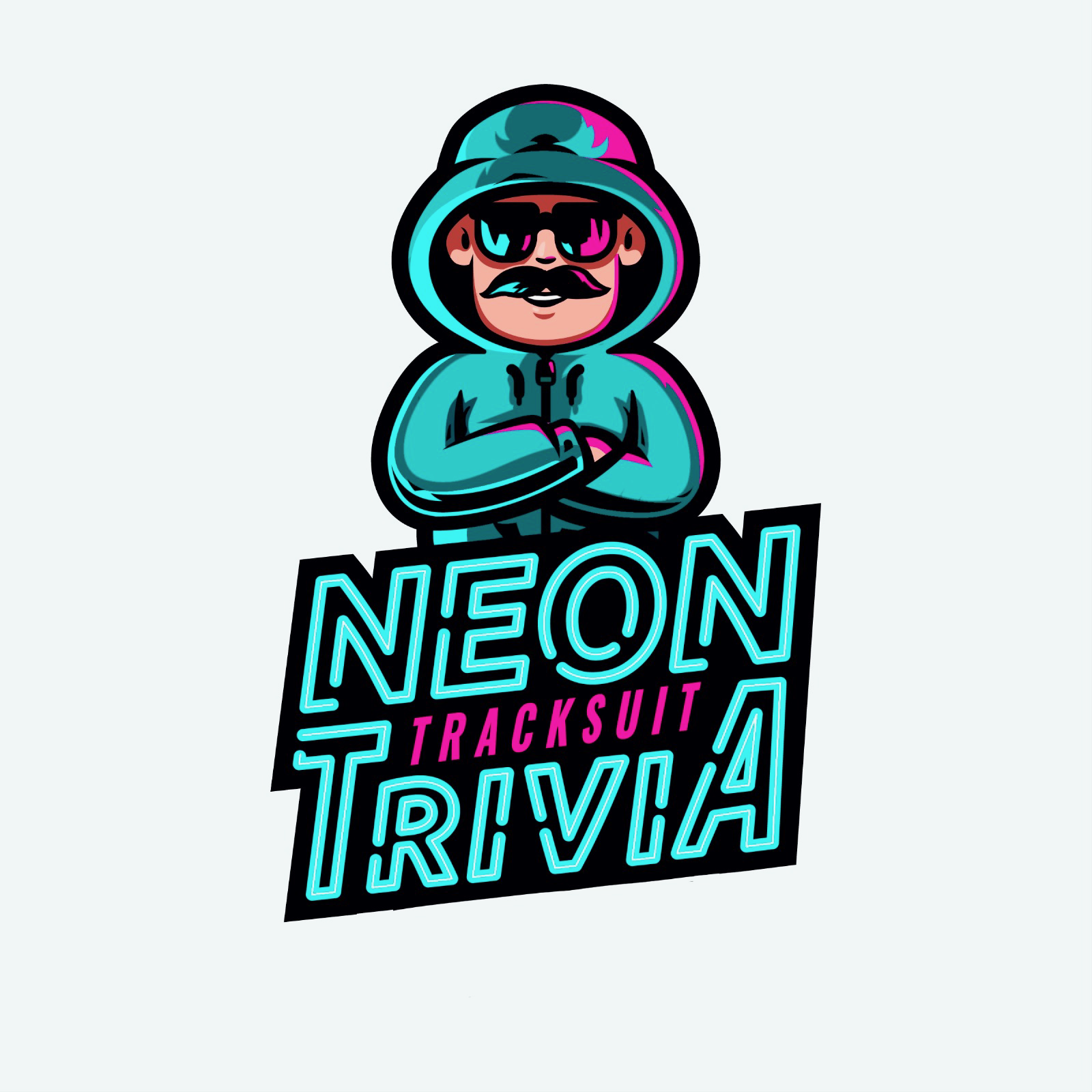 Neon Tracksuit Trivia Logo (white)